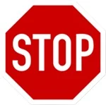 Mobiles Verkehrsschild "Stop"